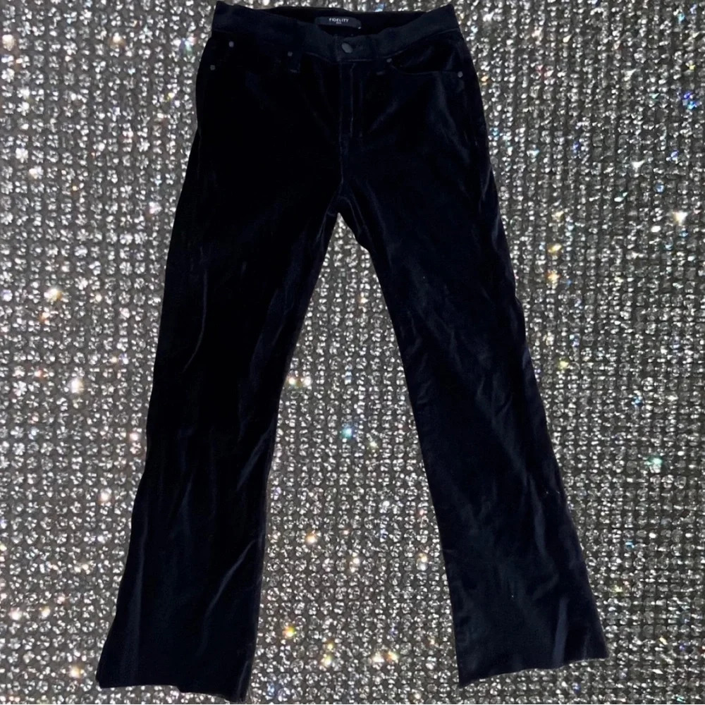 Fidelity Gwen Velveteen Ankle Skinny Jeans FIDELITY DENIM black velour velvet